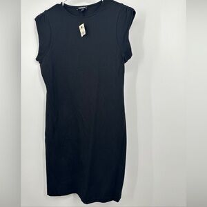 NEW EXPRESS Ponte Knit Short Sleeve Black Dress Size XS NWT